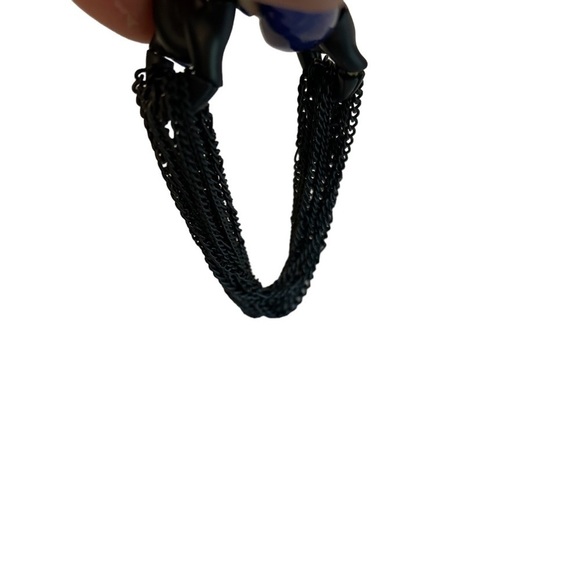 Bracelet Stephan & Co. Matte Black Medal Link Look Stretch & Multi Chain Accent - Picture 9 of 10